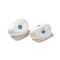 Opaque Glass Beads, with Enamel, Oval with Evil Eye, White, 19~20x10.5~13x10~11mm, Hole: 1.4mm