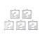 Tarnish Resistant 201 Stainless Steel Chandelier Component Links, Laser Cut, Square with Question Mark, Stainless Steel Color, 25x23.5x1.5mm, Hole: 1.2mm & 2mm