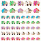 50Pcs 10 Colors Alloy Crystal Rhinestone Connector Charms, Elephant Links, with Enamel, Light Gold, Mixed Color, 14.5~16x23x3mm, Hole: 1.6mm, 5pcs/style