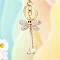 Zinc Alloy Rhinestone Keychain, Dragonfly, Crystal, 125mm
