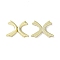 Rack Plating Alloy Cabochons, Cadmium Free & Lead Free, X Shape, Light Gold, 11.5x15x2mm
