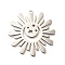 201 Stainless Steel Pendants, Laser Cut, Sun Charm, Anti-Tarnish, Stainless Steel Color, 35x35x1mm, Hole: 1.5mm
