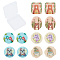 Acrylic Pendants, Animal Printed, Mixed Shapes, Mixed Color, 12pcs/box