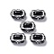Opaque Acrylic Beads, Metal Enlaced, Rectangle, Black, 18x13.5x8.5mm, Hole: 1.8mm, about 515pcs/500g