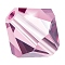 Preciosa® Crystal Beads, Czech Crystal, Bicone(451 69 302 Rondelle), 20020 Light Amethyst, 5mm, Hole: 1mm
