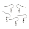 304 Stainless Steel Earring Hooks, Ear Wire, with Horizontal Loop, Stainless Steel Color, 20x20x3mm, Hole: 2mm, 21 Gauge, Pin: 0.7mm