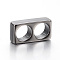 304 Stainless Steel Multi-strand Links, For Leather Cord Bracelets Making, Rectangle, Gunmetal, 14~16x7~8x4mm, Hole: 6~6.5mm