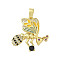 Brass Micro Pave Cubic Zirconia Pendants, Cadmium Free & Lead Free, Bees, with Enamel, Real 18K Gold Plated, 20.5x20.5x3mm, Hole: 2.5x4.5mm