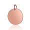 201 Stainless Steel Pendants, Manual Polishing, Flat Round, Stamping Blank Tag, Rose Gold, 20x1.5mm, Hole: 3.5mm