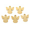 PVD Vacuum Plating 304 Stainless Steel Charms, Laser Cut, Angel, Real 18K Gold Plated, 15x15x1mm, Hole: 1.2mm