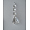Transparent Glass Pendants for Curtains, with Stainless Steel Jumping Ring, Faceted Leaf & Octagon, Clear, 38mm