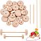 OLYCRAFT 52Pcs 2Sizes Wood Wheels Unfinshed Wooden Wheel with Wooden Sticks Wooden Craft Wheels Tires with 4.5mm Holes for DIY Model Wooden Cars Wooden Crafting Projects 38mm & 25mm