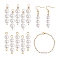 10Pcs Triple Shell Pearl Round Beaded Connector Charms, with Golden 304 Stainless Steel Ball Head Pins & Iron Eye Pin & Brass Beads, White, 30.3~30.4x8mm, Hole: 2mm
