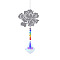 Metal Big Pendant Decorations, Hanging Sun Catchers, Chakra Theme K9 Crystal Glass, Peony, Colorful, 45cm