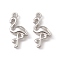 Alloy Pendants, Crane Charm, Platinum, 24.5x13x4mm, Hole: 1.8mm