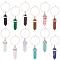 DIY Mixed Gemstone Bullet Wine Glass Charm Making Kit, Include Gemstone & Glass Pendant, Brass Wine Glass Charm Rings, 36~40x12mm