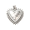 Brass Pendants, Cadmium Free & Lead Free, Heart, Platinum, 27x25x4.5mm, Hole: 5x3.5mm