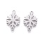 Non-Tarnish 201 Stainless Steel Links, Manual Polishing, Snowflake, Stainless Steel Color, 18x11x1.5mm, Hole: 1.6mm