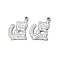 201 Stainless Steel Rhinestone Pendants, with Enamel, Stainless Steel Color, Cat Shape, 14x13.5x2mm, Hole: 1.2mm