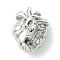 Non-Tarnish 304 Stainless Steel Pendants, Heart Charm, Stainless Steel Color, 24x18x10.5mm, Hole: 3.5mm