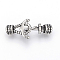 304 Stainless Steel Links connectors, For Leather Cord Bracelets Making, Rope & Anchor, Antique Silver, 37x16.5x8mm, Hole: 5mm