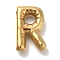 PVD Vacuum Plating 304 Stainless Steel Pendants, Real 18K Gold Plated, Letter Charm, Letter R, 19x13mm, Hole: 2mm