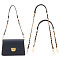 2Pcs 2 Style Imitation Leather Bag Handles, with Alloy Chain & Swivel Clasp, Black, 62.9~100.5x1.8cm, 1pc/style