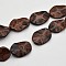 Wave Oval Natural Mahogany Obsidian Beads Strands, 35x25x6mm, Hole: 1mm, about 12pcs/strand, 15.7 inch