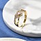 Brass Micro Pave Cubic Zirconia Adjustable Finger Rings for Women, Heart, Real 18K Gold Plated, 10mm, Inner Diameter: 20mm