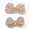 Plating Acrylic Woven Beads, Cluster Beads, Bowknot, Peru, 16.5x32x13mm, Hole: 4x6mm
