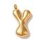 Ion Plating(IP) 304 Stainless Steel Pendants, Balloon Letter Charm, Golden, Letter Y, 25.5x13.5x6mm, Hole: 2mm