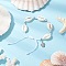 Alloy Turtle Charm Bracelets, ABS Imitation Pearl & Natural Cowrie Shell Beads Bracelets for Women, White, 2~3-3/8 inch(5.05~8.5cm) 