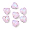 Mocha Fluorescent(MI) Heart Sew on Rhinestone, Multi-strand Links, with Brass Prong Settings, Garments Accessories, Light Amethyst, 12x12x6.5mm, Hole: 1mm