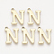 Eco-Friendly Alloy Pendants,  Letter N, Light Gold, 23x18x2mm, Hole: 1.6mm