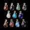 Natural & Synthetic Mixed Gemstone Pendants, with Brass Findings, Flower with Teardrop, 56x28x8mm, Hole: 5x2.5mm