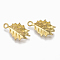 Brass Links connectors, Nickel Free, Oak Leaf, Raw(Unplated), 19.5x11.5x6mm, Hole: 1.5mm