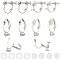 32Pcs 2 Style Brass Clip-on Earring Converters Findings, 32Pcs 2 Style Comfort Silicone Earring Pads, Platinum, 7~19x6~13.5x2~9mm, Hole: 1~3x1~2mm