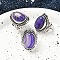 Natural Banded Agate Adjustable Rings, Lead Free & Cadmium Free, Antique Silver Plated Brass Finger Rings for Women, Oval, Dyed & Heated, 27mm, Inner Diameter: 17mm
