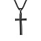 304 Stainless Steel Cross Pendant Unisex Necklaces, Box Chain Necklaces for Men Women, Gunmetal, 23.62 inch(60cm)