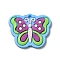 PVC Pendants, DIY Hairpin Accessories for Children, Butterfly, Deep Sky Blue, 26x31.5x2.5mm, Hole: 2mm