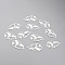 304 Stainless Steel Links Connectors, Teardrop with Bird, Silver, 33.5x18.5x1.5mm, Hole: 1.6mm