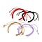 Adjustable Braided Nylon Bracelet Making, with 304 Stainless Steel Open Jump Rings and Round Brass Beads, Golden, Mixed Color, Single Chain Length: about 6-1/2 inch(16.5cm)