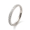 304 Stainless Steel Rings, with Cubic Zirconia, Stainless Steel Color, 2.3mm, US Size 7(17.3mm)