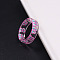 Transparent Resin Finger Rings, Butterfly, Magenta, Inner Diameter: 16mm