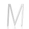 Tarnish Resistant 201 Stainless Steel Links connectors, Letter, Stainless Steel Color, Letter.M, 37.5x26.5x1mm, Hole: 1mm