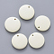 Painted Wood Pendants, Flat Round, Beige, 20x4mm, Hole: 1.5mm