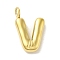 Ion Plating(IP) 304 Stainless Steel Pendants, Real 14K Gold Plated, Balloon Letter Charms, Puff Initial Charms, Letter V, 24x15x5mm, Hole: 4mm
