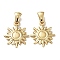 304 Stainless Steel Pendants, Sun Charm, Golden, 18x15x2mm, Hole: 5.5x3mm
