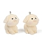 Flocky Resin Pendants, Dog, with Platinum Iron Loop, PapayaWhip, 31x25x26mm, Hole: 1.8mm