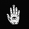 Non-Tarnish 304 Stainless Steel Pendants, Laser Cut, Palm with Eye, Stainless Steel Color, 30x18x1mm, Hole: 1.6mm